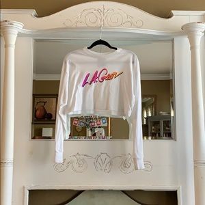 LA Gear graphic crop top